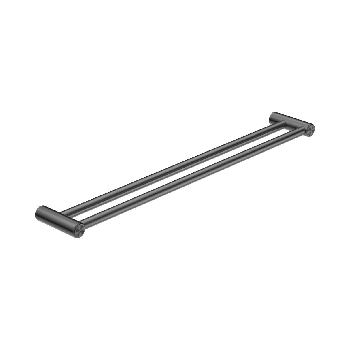 An image of Nero Tapware Mecca Care 25mm Double Towel Grab Rail 900mm Gun Metal