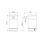 A line drawing of Nero Tapware Mecca Care 25mm Wall Hook Brushed Nickel