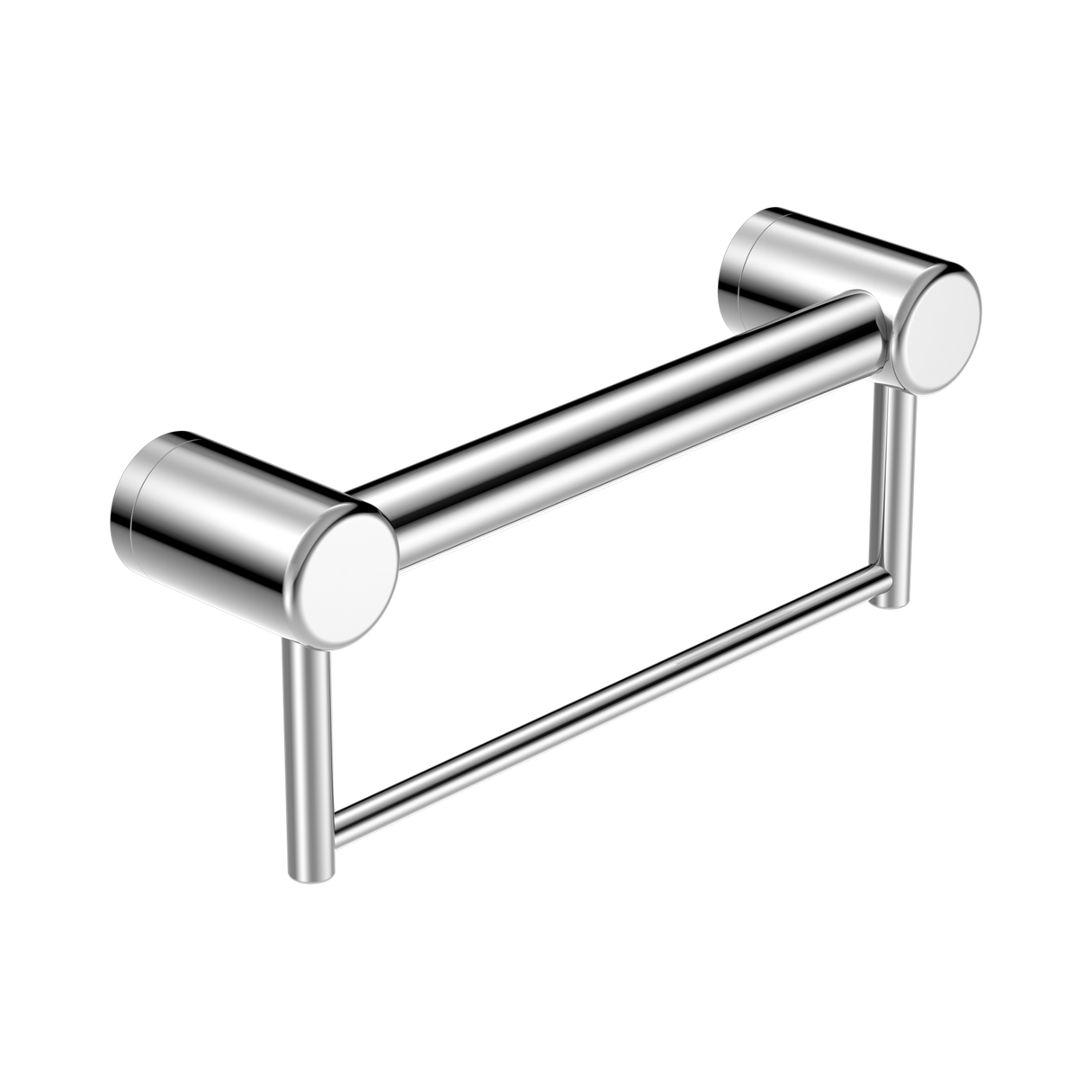 An image of Nero Tapware Mecca Care 32mm Grab Rail With Towel Holder 300mm Chrome