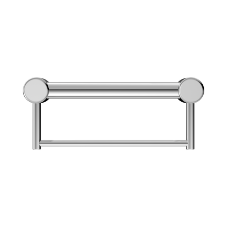 An image of Nero Tapware Mecca Care 32mm Grab Rail With Towel Holder 300mm Chrome