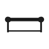 An image of Nero Tapware Mecca Care 32mm Grab Rail With Towel Holder 300mm Matte Black