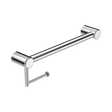An image of Nero Tapware Mecca Care 32mm Grab Rail With Toilet Roll Holder 450mm Chrome