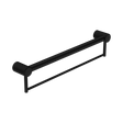 An image of Nero Tapware Mecca Care 32mm Grab Rail With Towel Holder 600mm Matte Black