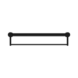 An image of Nero Tapware Mecca Care 32mm Grab Rail With Towel Holder 600mm Matte Black
