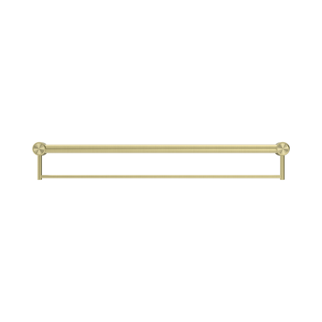 An image of Nero Tapware Mecca Care 32mm Grab Rail With Towel Holder 900mm Brushed Gold