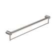 An image of Nero Tapware Mecca Care 32mm Grab Rail With Towel Holder 900mm Brushed Nickel