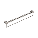 An image of Nero Tapware Mecca Care 32mm Grab Rail With Towel Holder 900mm Brushed Nickel