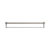 An image of Nero Tapware Mecca Care 32mm Grab Rail With Towel Holder 900mm Brushed Nickel