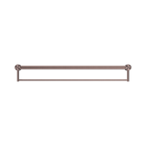 An image of Nero Tapware Mecca Care 32mm Grab Rail With Towel Holder 900mm Brushed Bronze