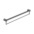 An image of Nero Tapware Mecca Care 32mm Grab Rail With Towel Holder 900mm Gun Metal