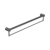 An image of Nero Tapware Mecca Care 32mm Grab Rail With Towel Holder 900mm Gun Metal
