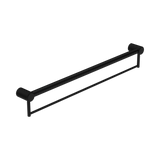 An image of Nero Tapware Mecca Care 32mm Grab Rail With Towel Holder 900mm Matte Black