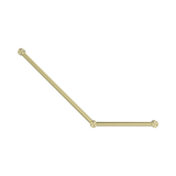 An image of Nero Tapware Mecca Care 32mm Ambulant Toilet Grab Rail 45 Degree 750X450mm Brushed Gold