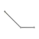 An image of Nero Tapware Mecca Care 32mm Ambulant Toilet Grab Rail 45 Degree 750X450mm Brushed Nickel
