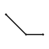 An image of Nero Tapware Mecca Care 32mm Ambulant Toilet Grab Rail 45 Degree 750X450mm Matte Black