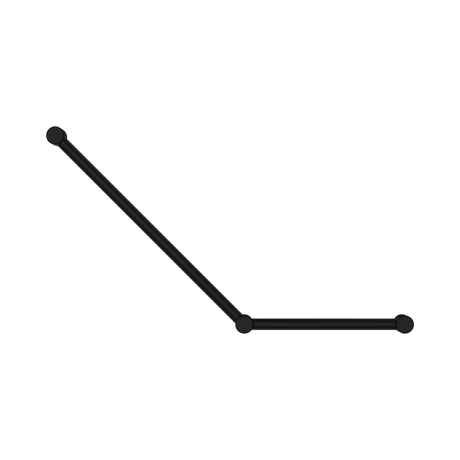 An image of Nero Tapware Mecca Care 32mm Ambulant Toilet Grab Rail 45 Degree 750X450mm Matte Black