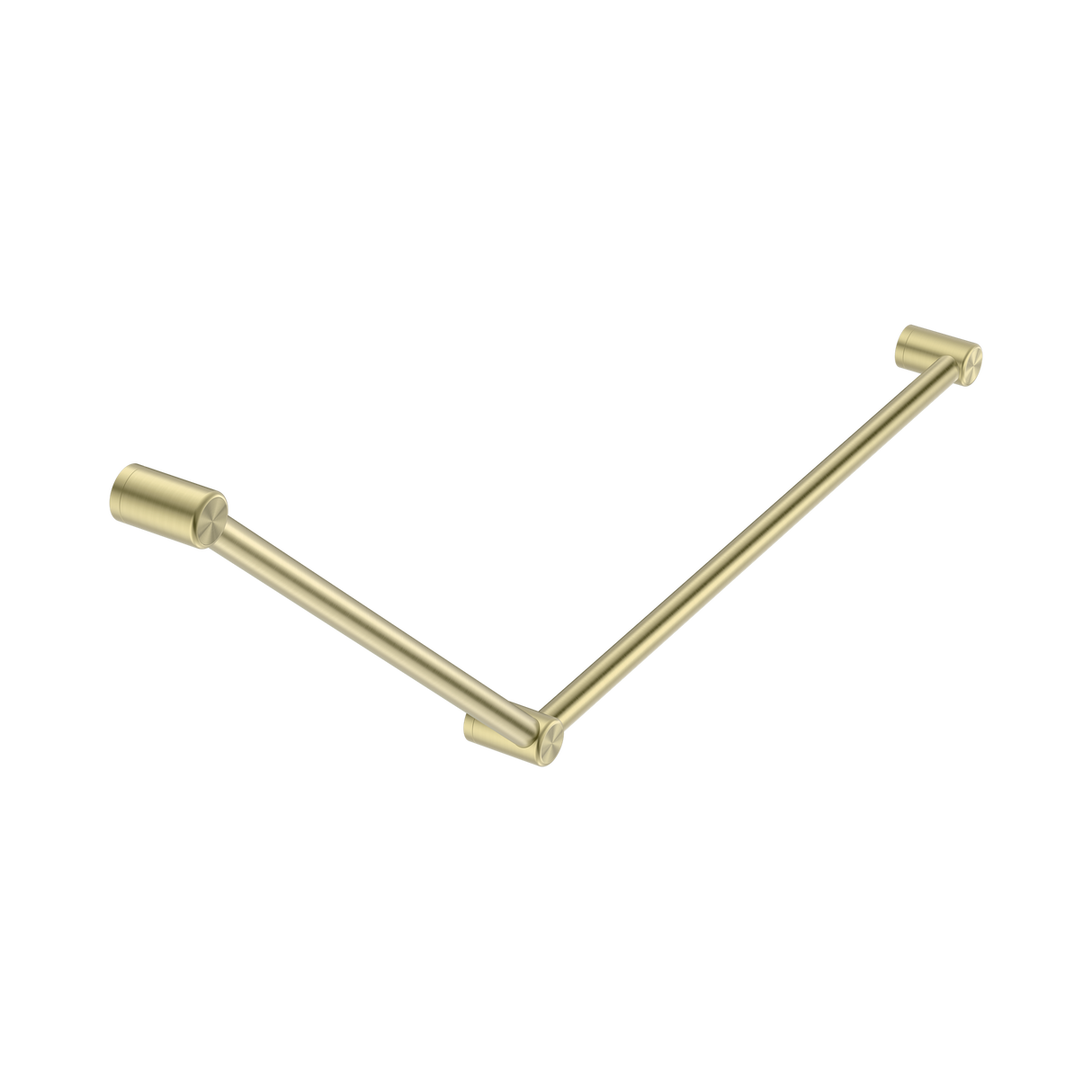 An image of Nero Tapware Mecca Care 32mm DDA Accessible Toilet Grab Rail Set 45 Degree 750X900mm Brushed Gold