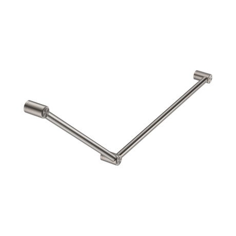 An image of Nero Tapware Mecca Care 32mm DDA Accessible Toilet Grab Rail Set 45 Degree 750X900mm Brushed Nickel