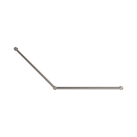 An image of Nero Tapware Mecca Care 32mm DDA Accessible Toilet Grab Rail Set 45 Degree 750X900mm Brushed Nickel