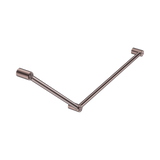 An image of Nero Tapware Mecca Care 32mm DDA Accessible Toilet Grab Rail Set 45 Degree 750X900mm Brushed Bronze