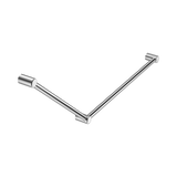 An image of Nero Tapware Mecca Care 32mm DDA Accessible Toilet Grab Rail Set 45 Degree 750X900mm Chrome