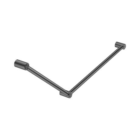 An image of Nero Tapware Mecca Care 32mm DDA Accessible Toilet Grab Rail Set 45 Degree 750X900mm Gun Metal