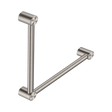 An image of Nero Tapware Mecca Care 32mm Ambulant Toilet Grab Rail 90 Degree 450X450mm Brushed Nickel