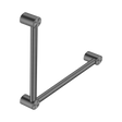 An image of Nero Tapware Mecca Care 32mm Ambulant Toilet Grab Rail 90 Degree 450X450mm Gun Metal