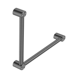 An image of Nero Tapware Mecca Care 32mm Ambulant Toilet Grab Rail 90 Degree 450X450mm Gun Metal
