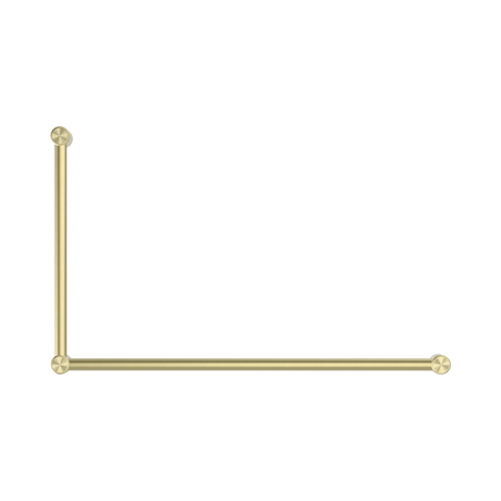 An image of Nero Tapware Mecca Care 32mm DDA Accessible Toilet Grab Rail Set 90 Degree 600X1000mm Brushed Gold