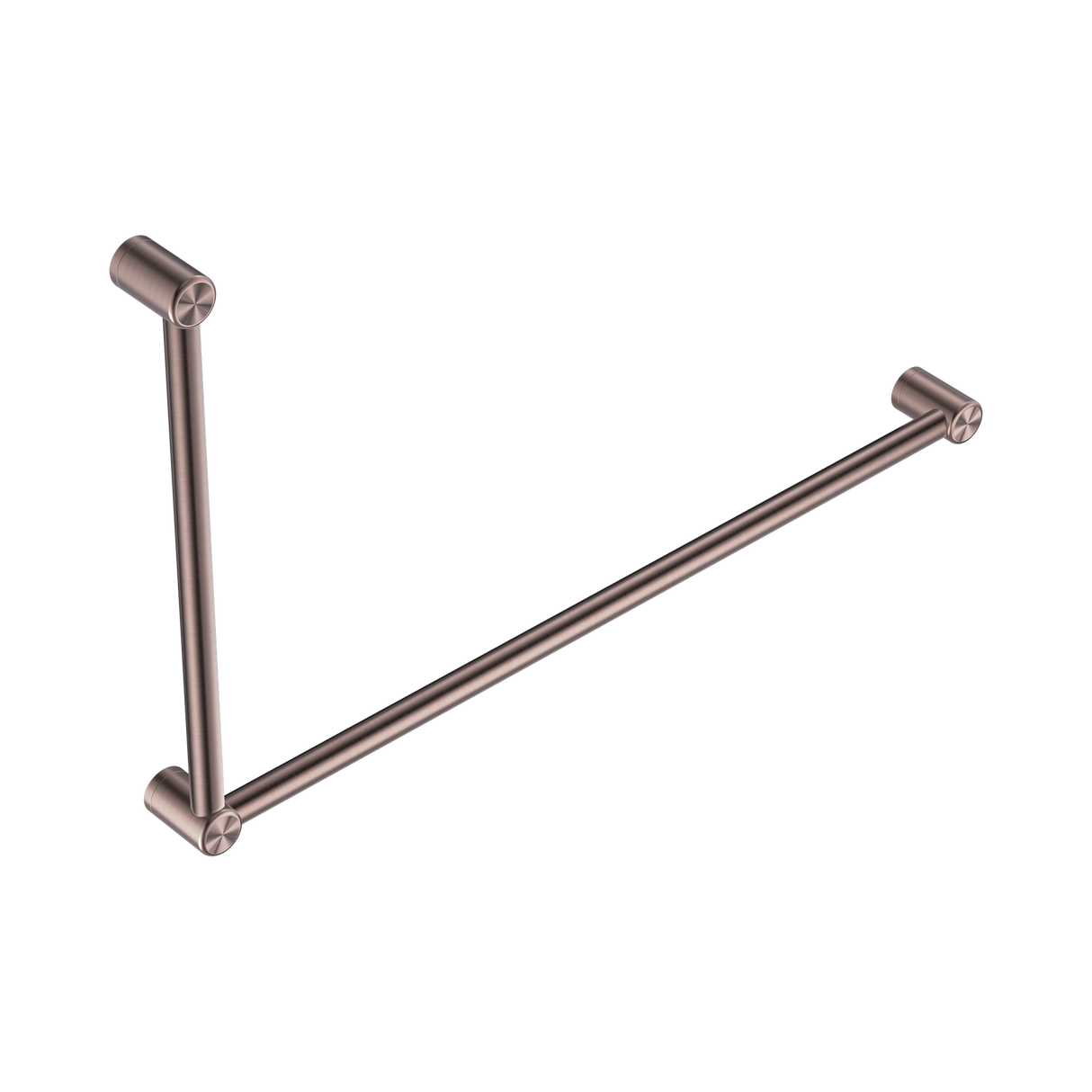 An image of Nero Tapware Mecca Care 32mm DDA Accessible Toilet Grab Rail Set 90 Degree 600X1000mm Brushed Bronze
