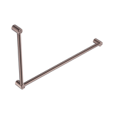 An image of Nero Tapware Mecca Care 32mm DDA Accessible Toilet Grab Rail Set 90 Degree 600X1000mm Brushed Bronze