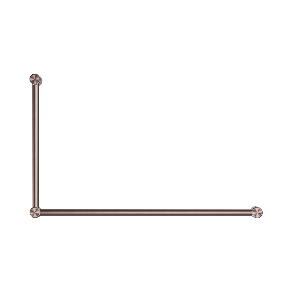 An image of Nero Tapware Mecca Care 32mm DDA Accessible Toilet Grab Rail Set 90 Degree 600X1000mm Brushed Bronze