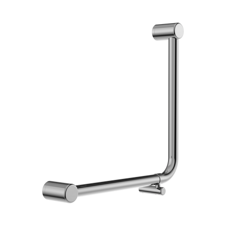 An image of Nero Tapware Mecca Care 32mm Ambulant 90 Degree Bent Tube Grab Rail 450X450mm Chrome