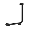An image of Nero Tapware Mecca Care 32mm Ambulant 90 Degree Bent Tube Grab Rail 450X450mm Matte Black