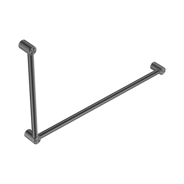 An image of Nero Tapware Mecca Care 32mm DDA Accessible Toilet Grab Rail Set 90 Degree 600X1000mm Gun Metal