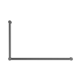 An image of Nero Tapware Mecca Care 32mm DDA Accessible Toilet Grab Rail Set 90 Degree 600X1000mm Gun Metal