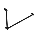 An image of Nero Tapware Mecca Care 32mm DDA Accessible Toilet Grab Rail Set 90 Degree 600X1000mm Matte Black