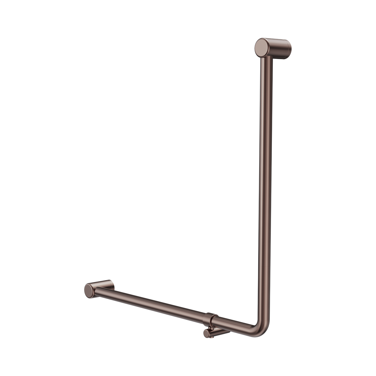 An image of Nero Tapware Mecca Care 32mm 90 Degree NZ4121 Accessible Toilet Grab Rail 750X750mm Brushed Bronze