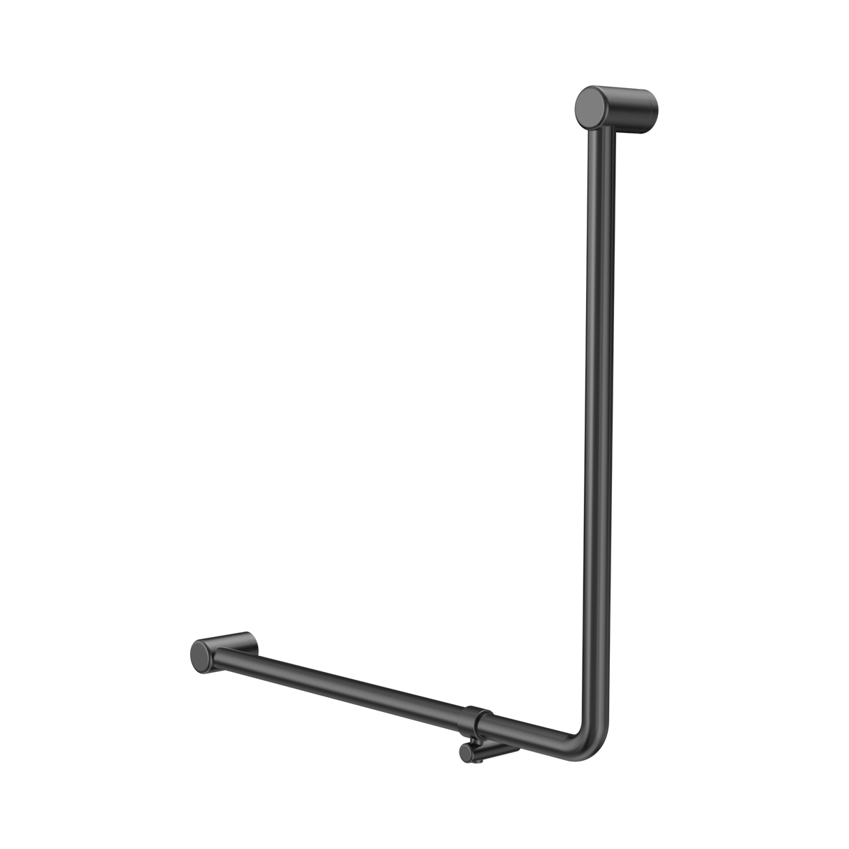 An image of Nero Tapware Mecca Care 32mm 90 Degree NZ4121 Accessible Toilet Grab Rail 750X750mm Gun Metal