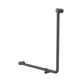 An image of Nero Tapware Mecca Care 32mm 90 Degree NZ4121 Accessible Toilet Grab Rail 750X750mm Gun Metal