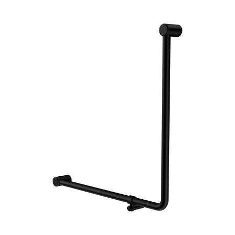 An image of Nero Tapware Mecca Care 32mm 90 Degree NZ4121 Accessible Toilet Grab Rail 750X750mm Matte Black