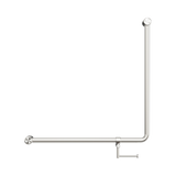 An image of Nero Tapware Mecca Care 32mm 90 Degree NZ4121 Accessible Toilet Grab Rail 750X750mm With Toilet Roll Holder Brushed Nickel