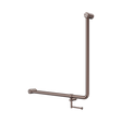 An image of Nero Tapware Mecca Care 32mm 90 Degree NZ4121 Accessible Toilet Grab Rail 750X750mm With Toilet Roll Holder Brushed Bronze