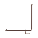 An image of Nero Tapware Mecca Care 32mm 90 Degree NZ4121 Accessible Toilet Grab Rail 750X750mm With Toilet Roll Holder Brushed Bronze