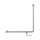 An image of Nero Tapware Mecca Care 32mm 90 Degree NZ4121 Accessible Toilet Grab Rail 750X750mm With Toilet Roll Holder Chrome