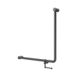 An image of Nero Tapware Mecca Care 32mm 90 Degree NZ4121 Accessible Toilet Grab Rail 750X750mm With Toilet Roll Holder Gun Metal