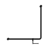 An image of Nero Tapware Mecca Care 32mm 90 Degree NZ4121 Accessible Toilet Grab Rail 750X750mm With Toilet Roll Holder Matte Black