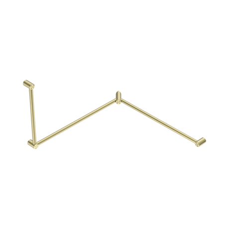 An image of Nero Tapware Mecca Care 32mm DDA Accessible Toilet Grab Rail Set 90 Degree Continuous 600X1065X1025mm Brushed Gold