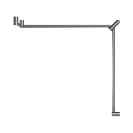 An image of Nero Tapware Mecca Care 32mm DDA Accessible Toilet Grab Rail Set 90 Degree Continuous 600X1065X1025mm Brushed Nickel